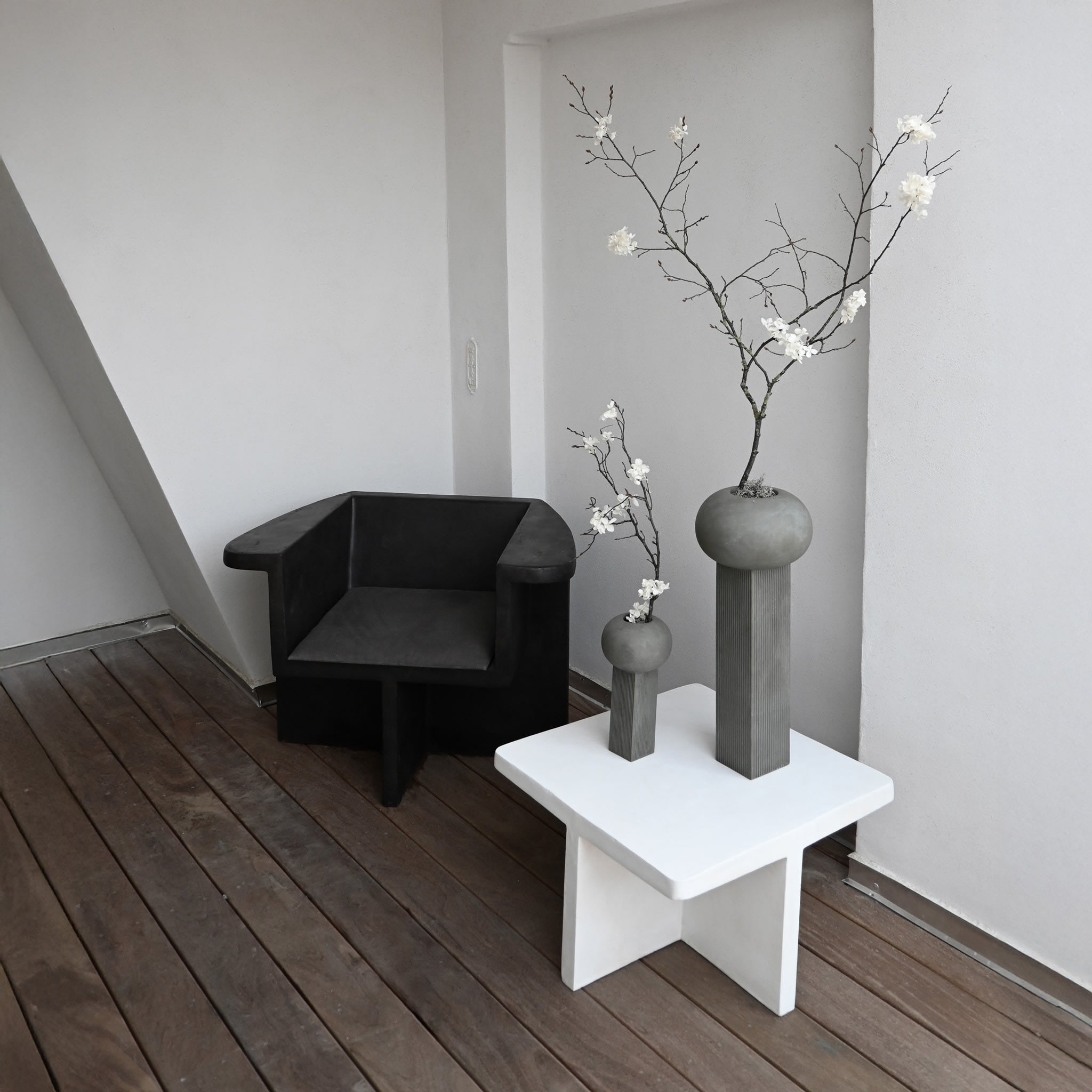 101 Copenhagen Brutus Chair and Coffee table and Empire vases