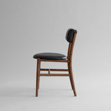 Nama Dining Chair, Classic Brown Oak - Aniline Leather Black