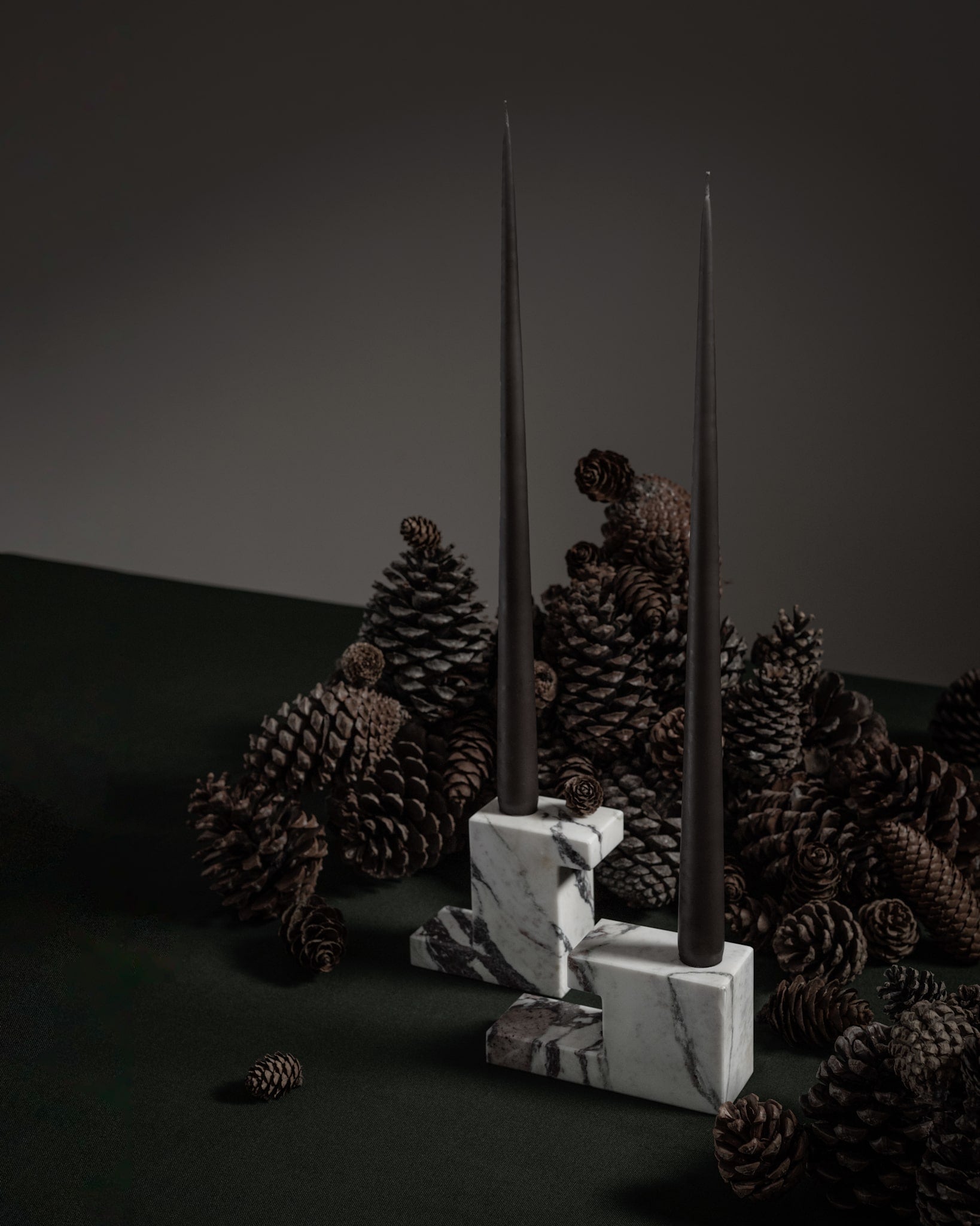 101 Copenhagen - Brick Candle Holder, Tall - Calacatta - Candle Holders