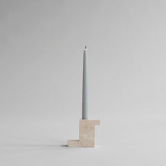 Brick Candle Holder, Tall - Limestone