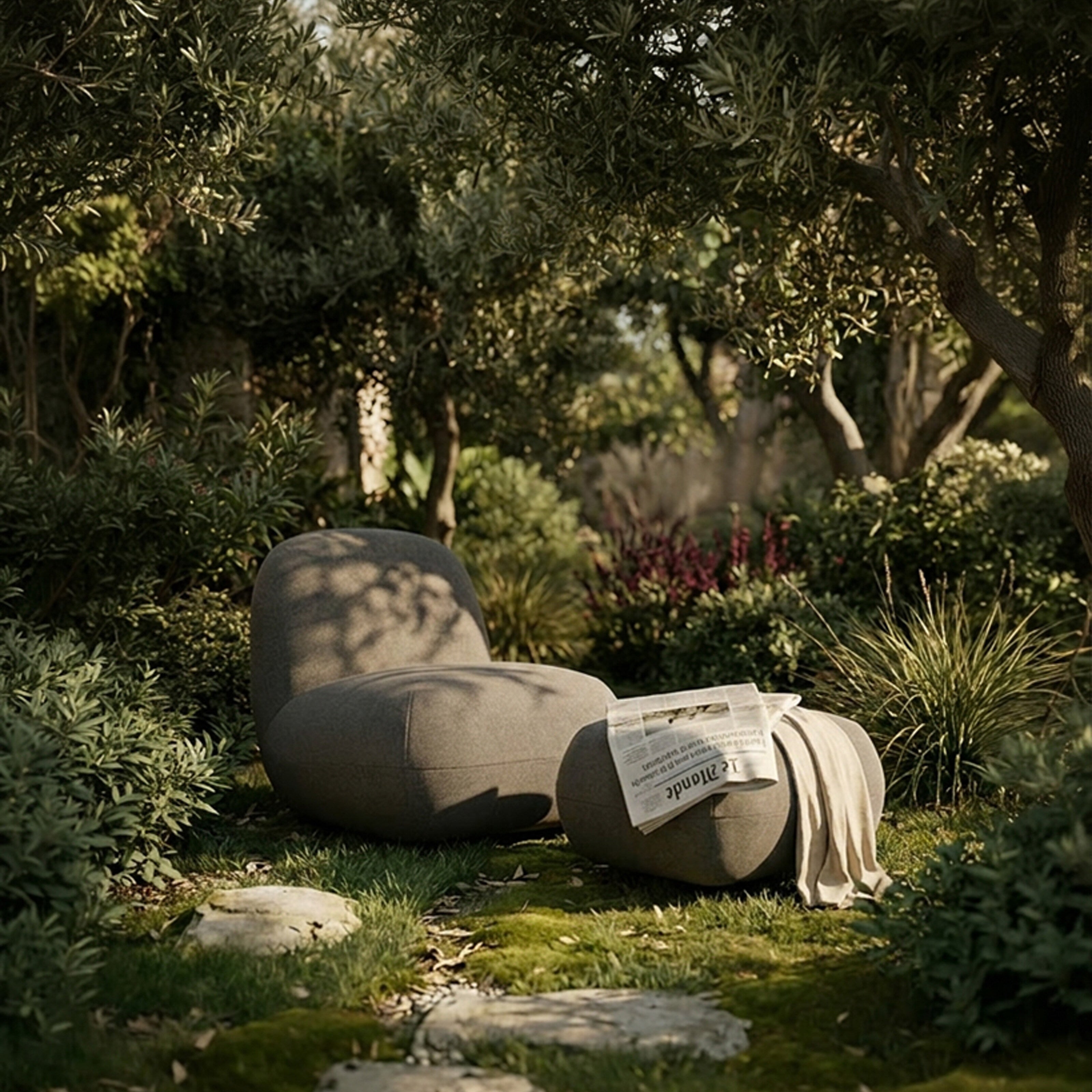 Toe Ottoman - Stone Gray