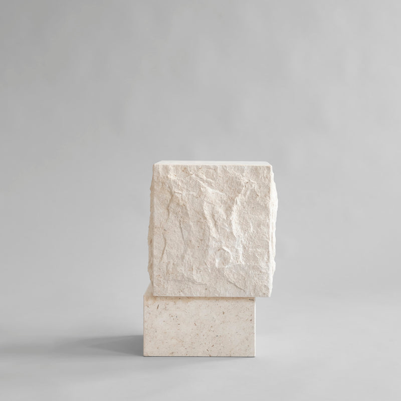 Temple Coffee Table, Tall - Limestone
