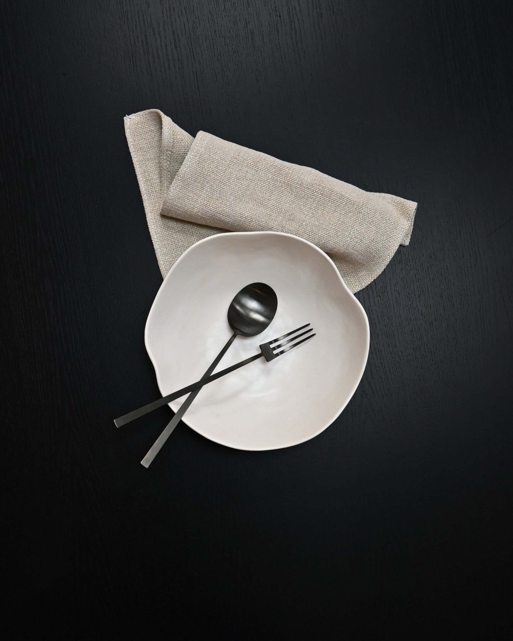 101 Copenhagen Kogei Salad Servers - Black in Big Native Bowl