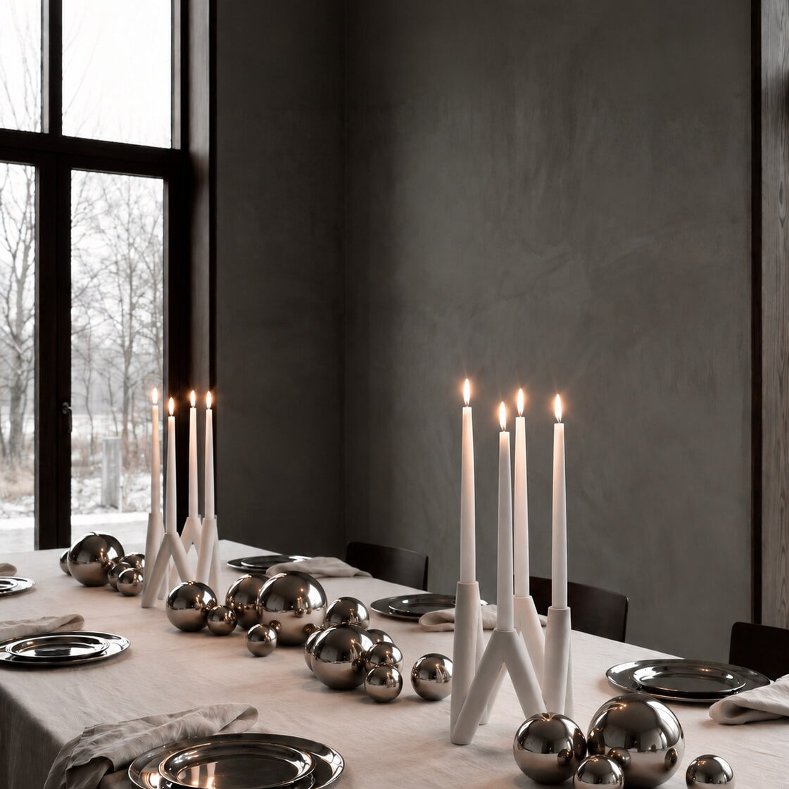 W Candle Holder - Bone White