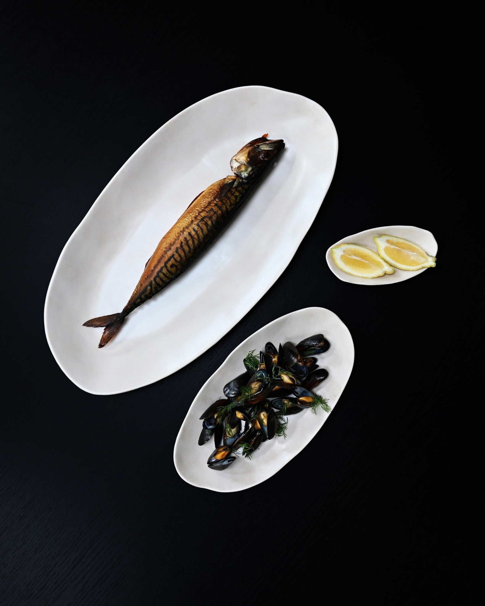 101 Copenhagen Native Oval Trays with seafood