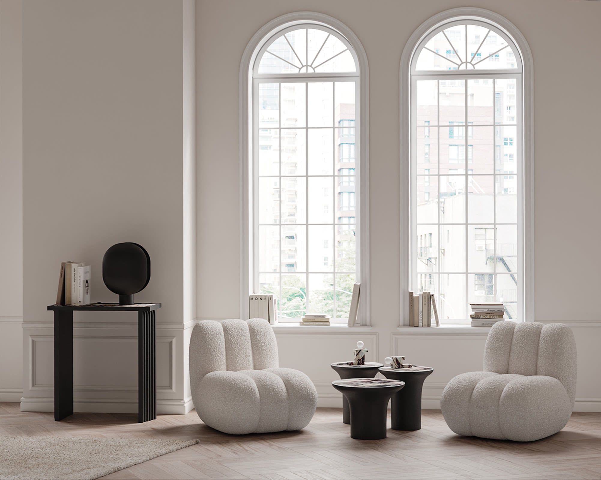 101 Copenhagen - Trumpet Table, Tall - Calacatta - Coffee or Side Table