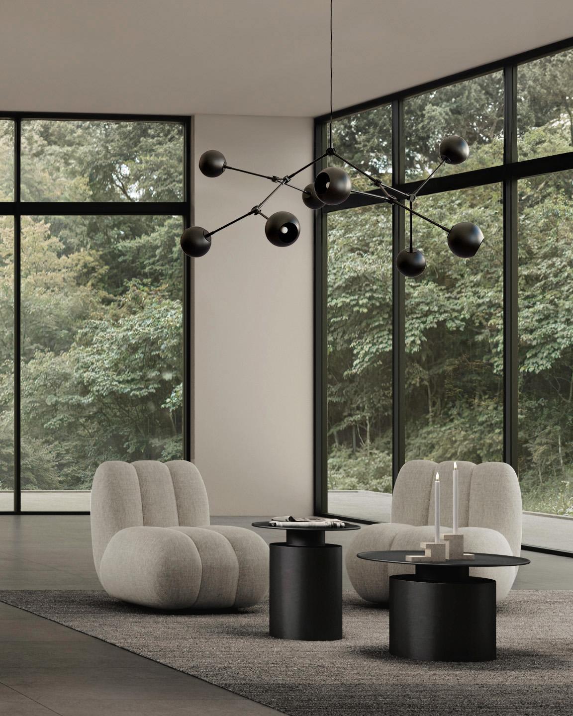 101 Copenhagen - Drop Chandelier Globe - Burned Black (5m) - Chandelier