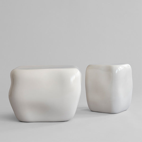 Two Ishi Side tables in High glaze birch