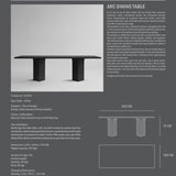 101 Copenhagen - Arc Dining Table, L250 - Coffee Black Oak - Dining Table