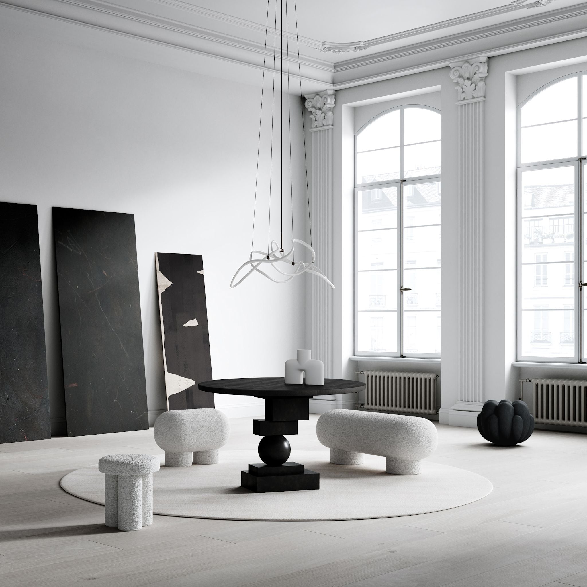 101 Copenhagen - Artist Dining Table, Top Ø120cm - Coffee Black Oak - Dining Table