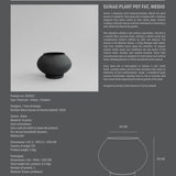 Sunao Plant Pot Fat, Medio - Black