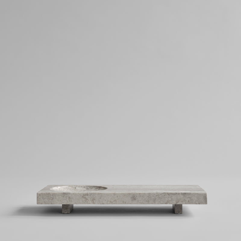 Oka Tray - Silver Travertine