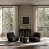 Trumpet Table, Low - Silver Travertine