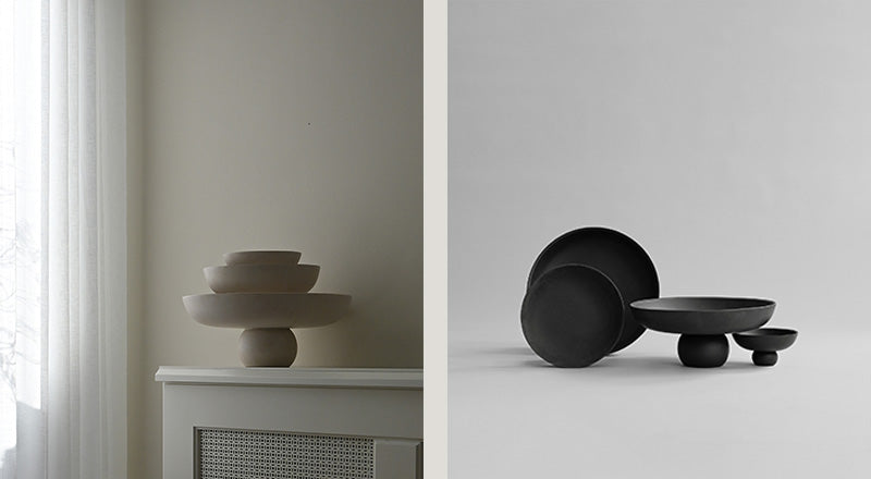 Baburu Bowls in Birch and Black