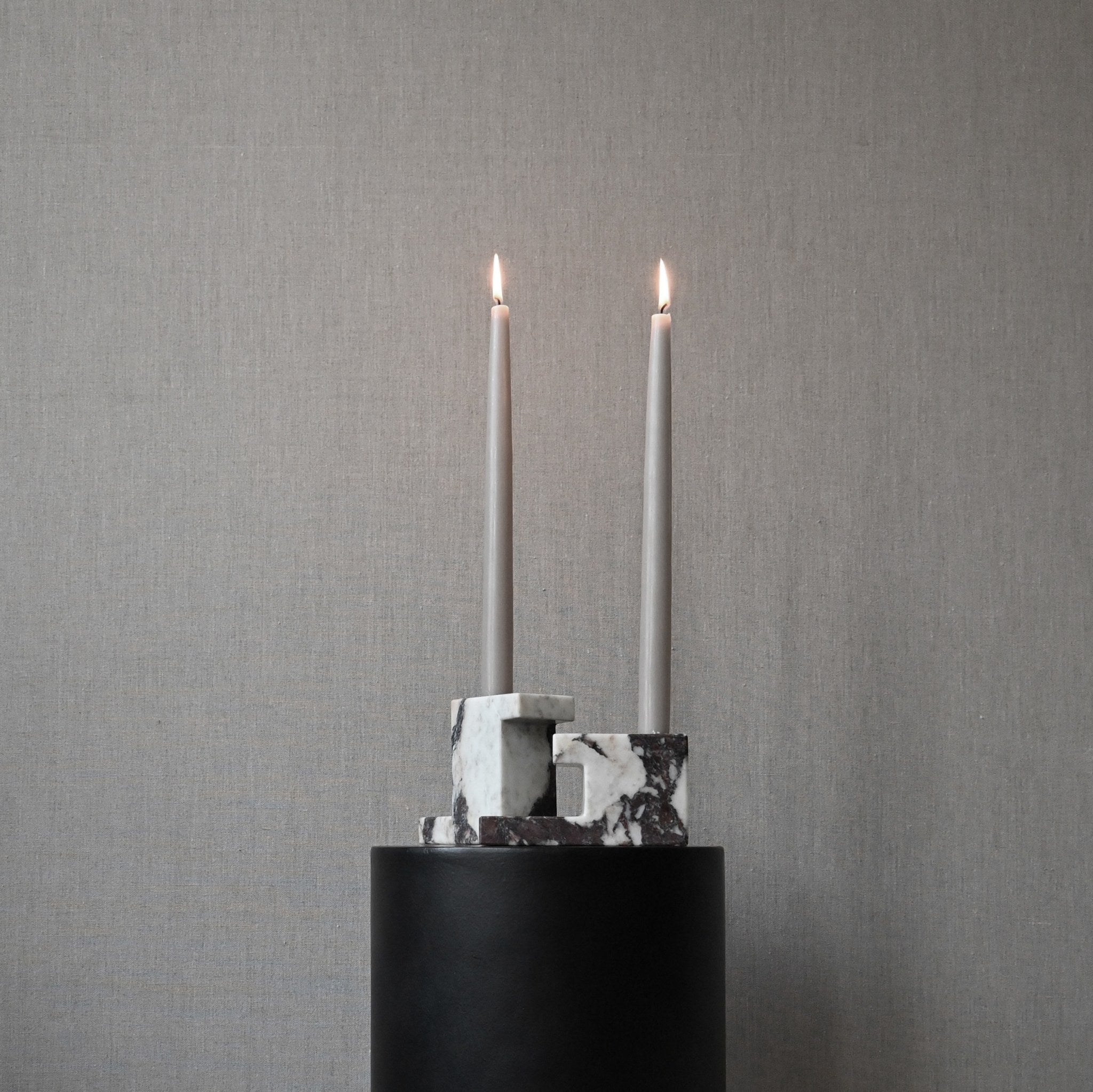 101 Copenhagen - Brick Candle Holder, Tall - Calacatta - Candle Holders