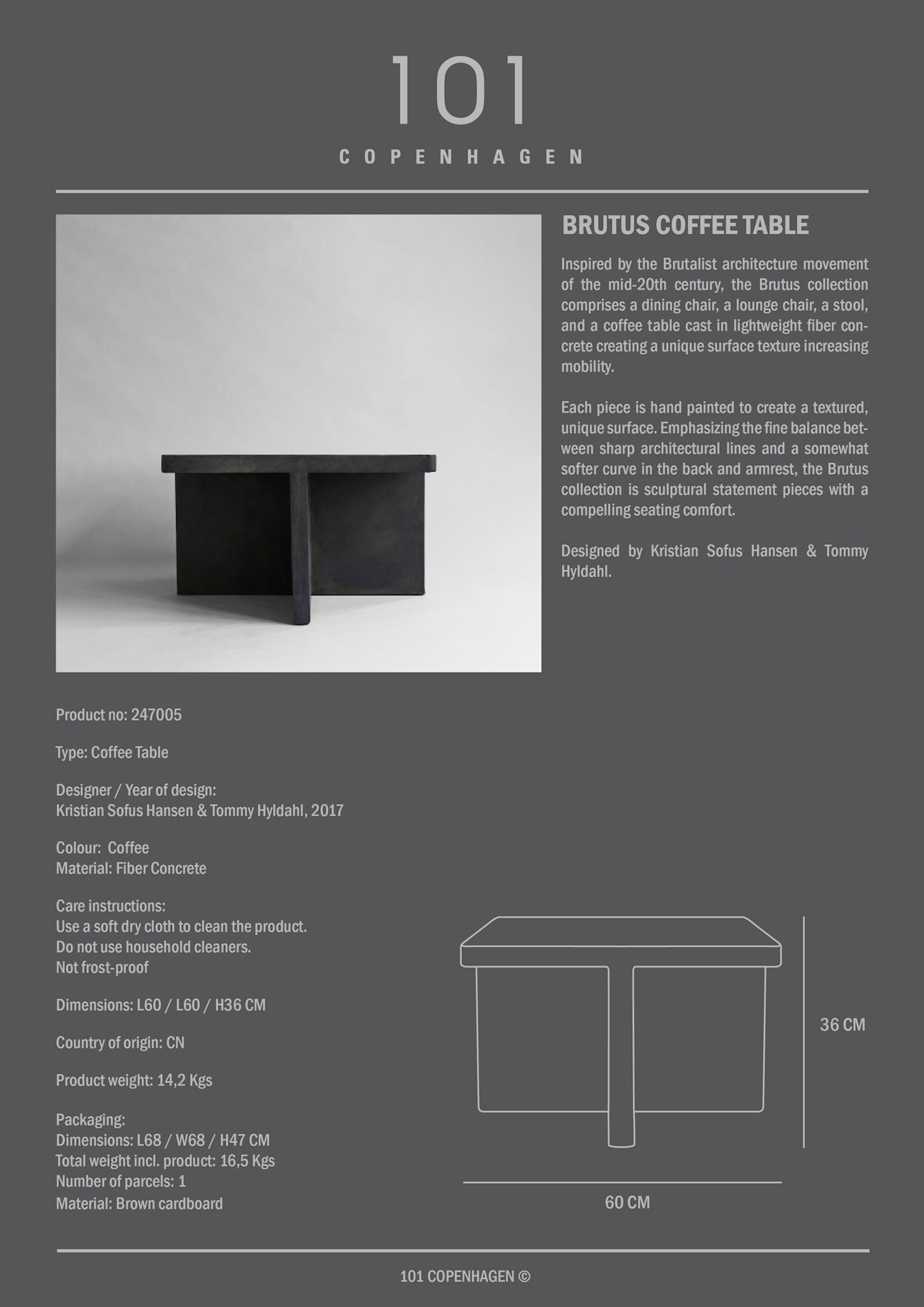 101 Copenhagen - Brutus Coffee Table - Coffee - Coffee Table