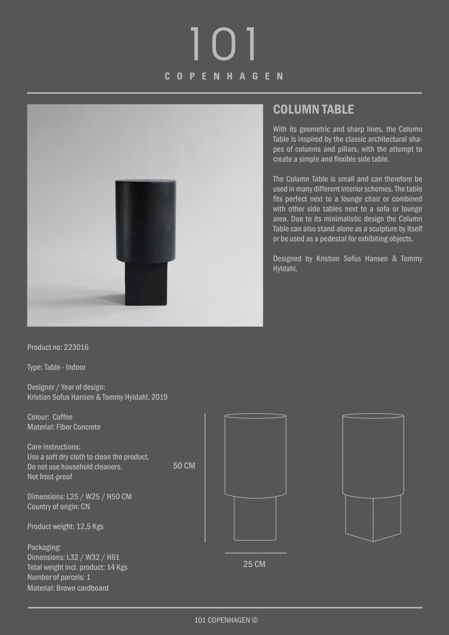 101 Copenhagen - Column Table - Coffee - Side Table