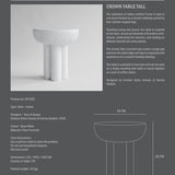 101 Copenhagen - Crown Table, Tall - Bone White - Coffee or Side Table
