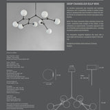 101 Copenhagen - Drop Chandelier Bulp, Mini - Grey (5m) - Chandelier