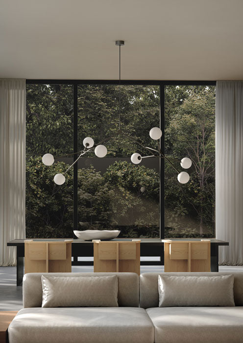 101 Copenhagen Livingroom with iconic Drop Chandelier Bulp Grande