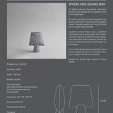 101 Copenhagen - Sphere Vase Square, Mini - Light Grey - Archive