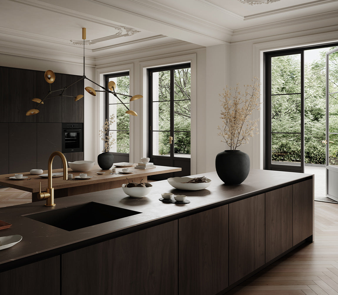 101 Copenhagen Native dinnerware, Drop chandelier and Sunao Vases