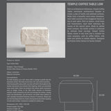 Temple Coffee Table, Low - Limestone
