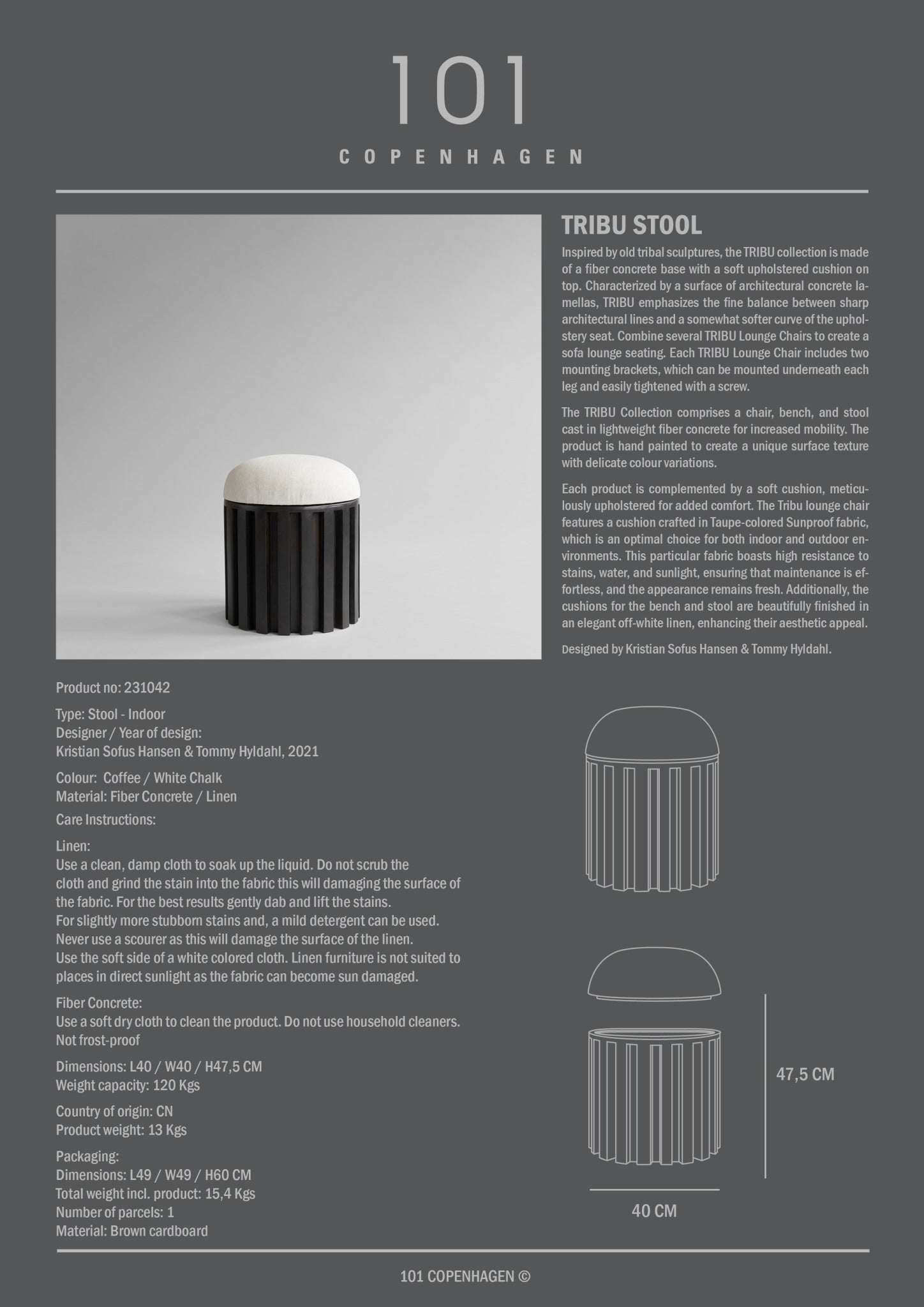 101 Copenhagen - Tribu Stool - Coffee - Stool