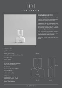 Cobra Vase Double, Mini - Bone White - 101 Copenhagen