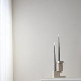 101 Copenhagen - Brick Candle Holder, Low - Limestone - Candle Holders