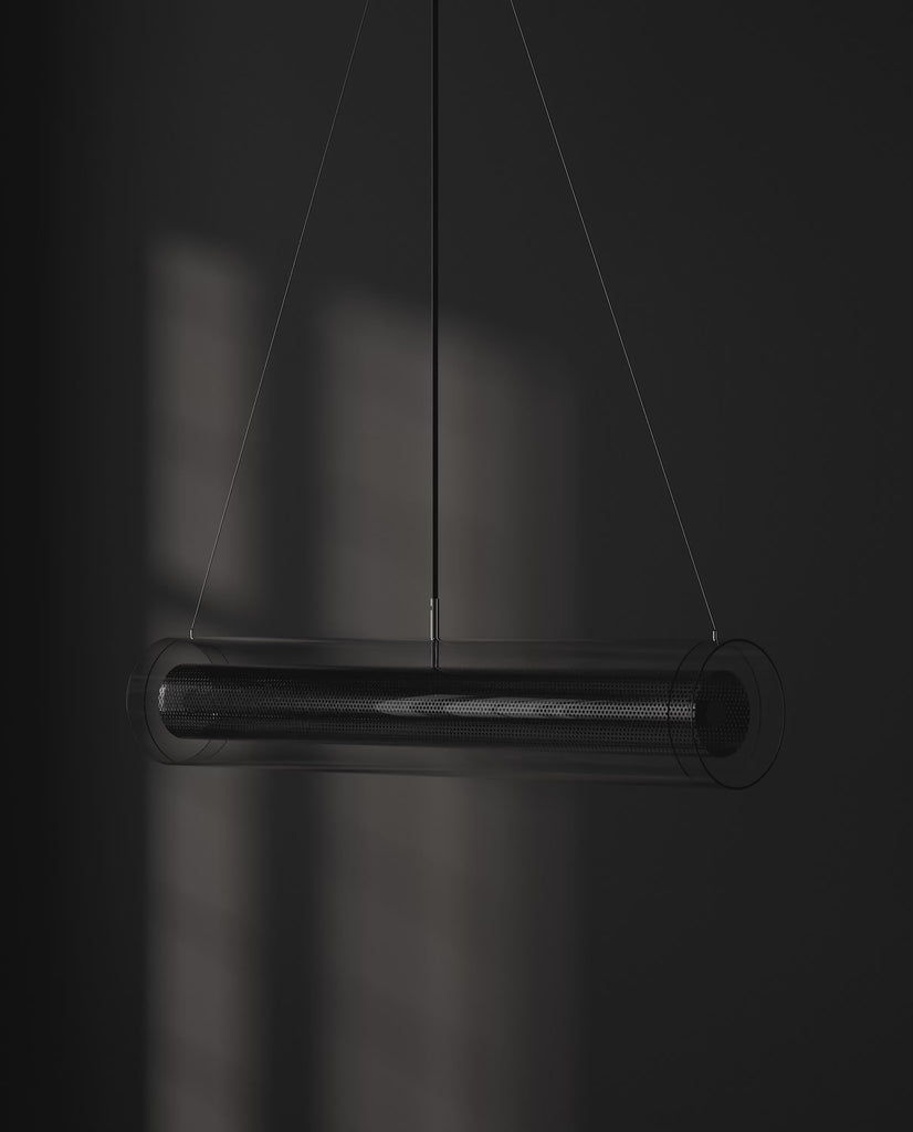 101 Copenhagen Frame Pendant, Fat - Chrome turned on and off