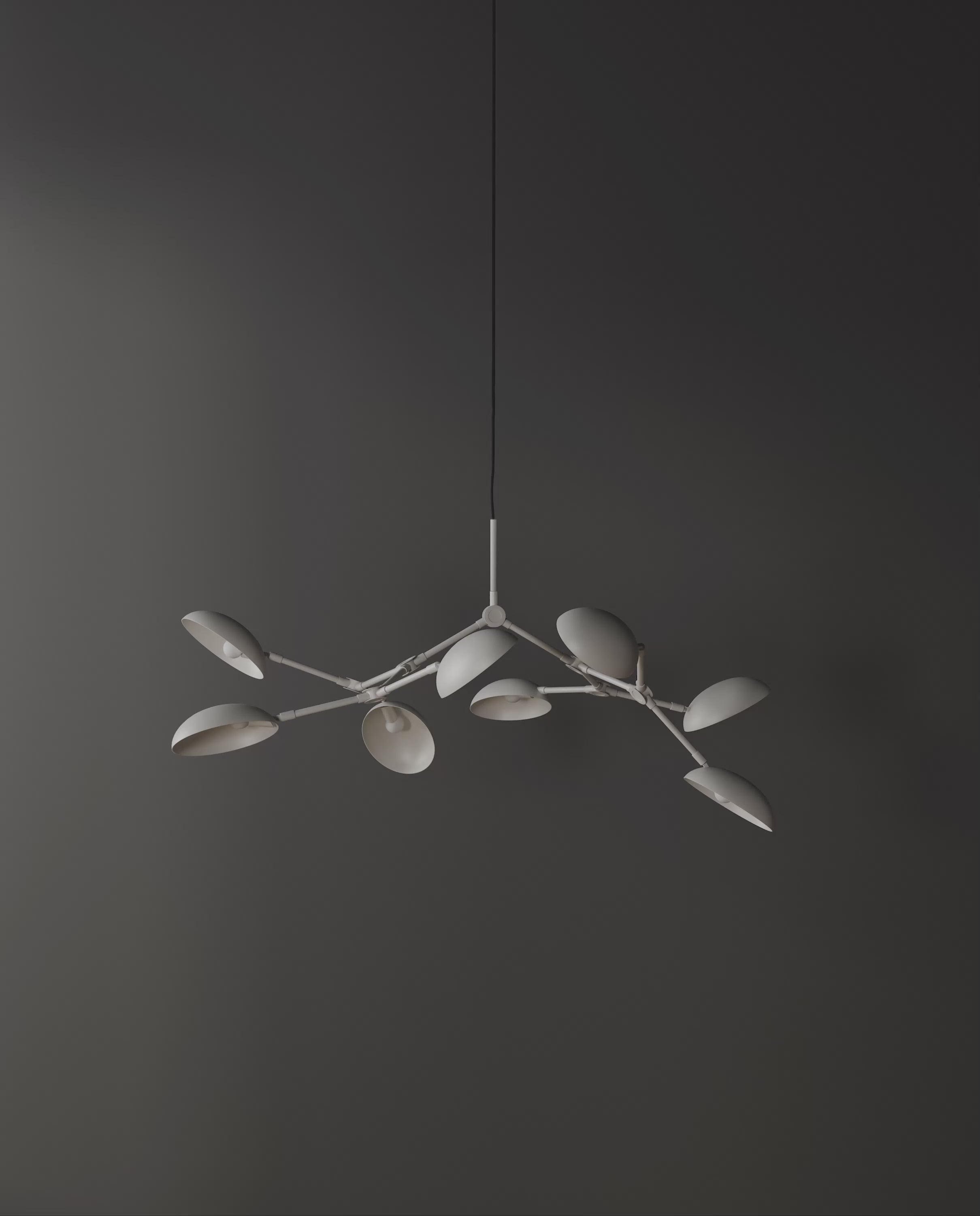 101 Copenhagen Drop Chandelier Mini - White turned on and off