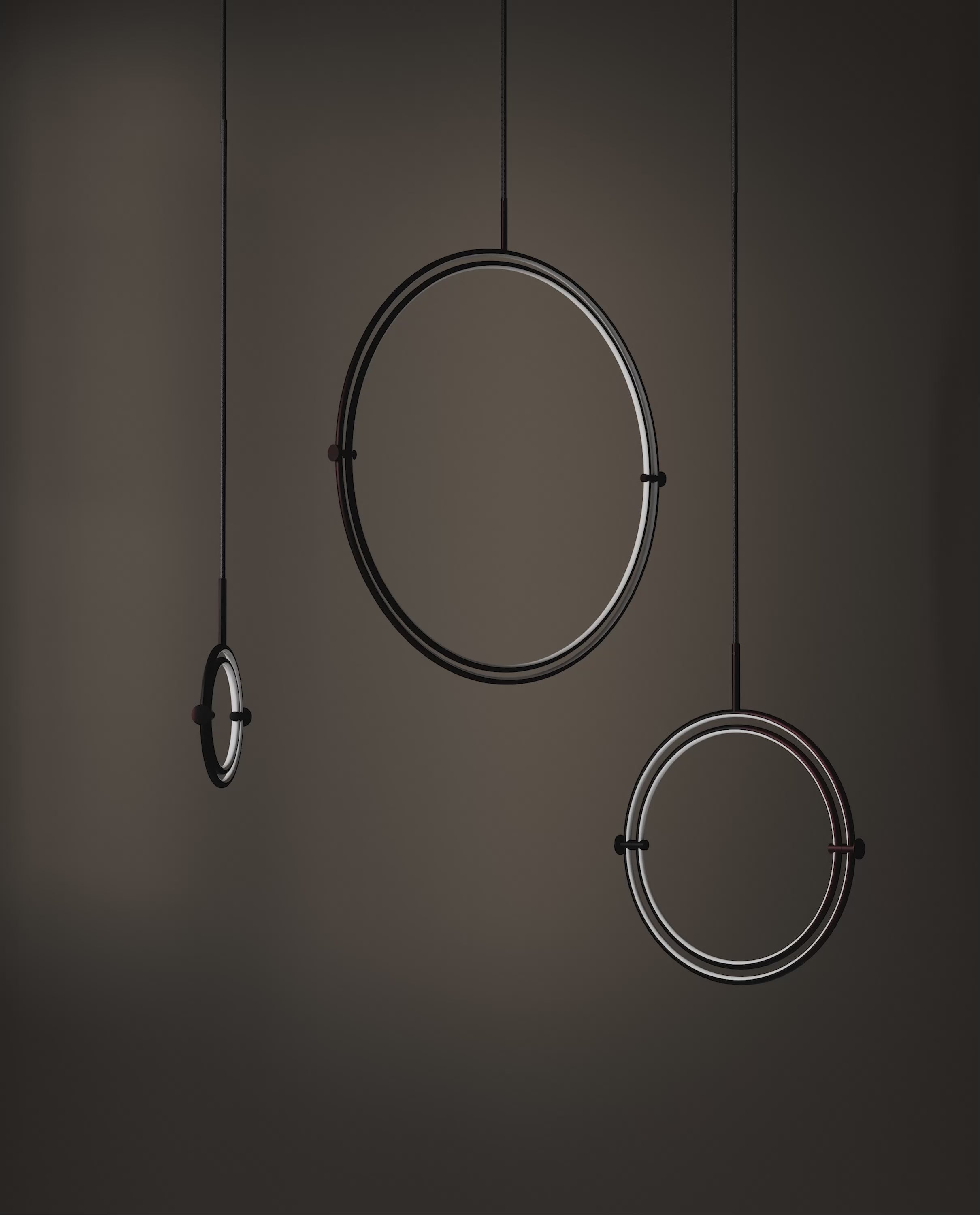 101 Copenhagen Maru Pendant - Burned Black turned on and off and rotated
