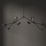 101 Copenhagen Drop Chandelier - Oxidized turned on and off