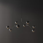 101 Copenhagen Drop Globe chandelier - Chrome Mini turned on and off