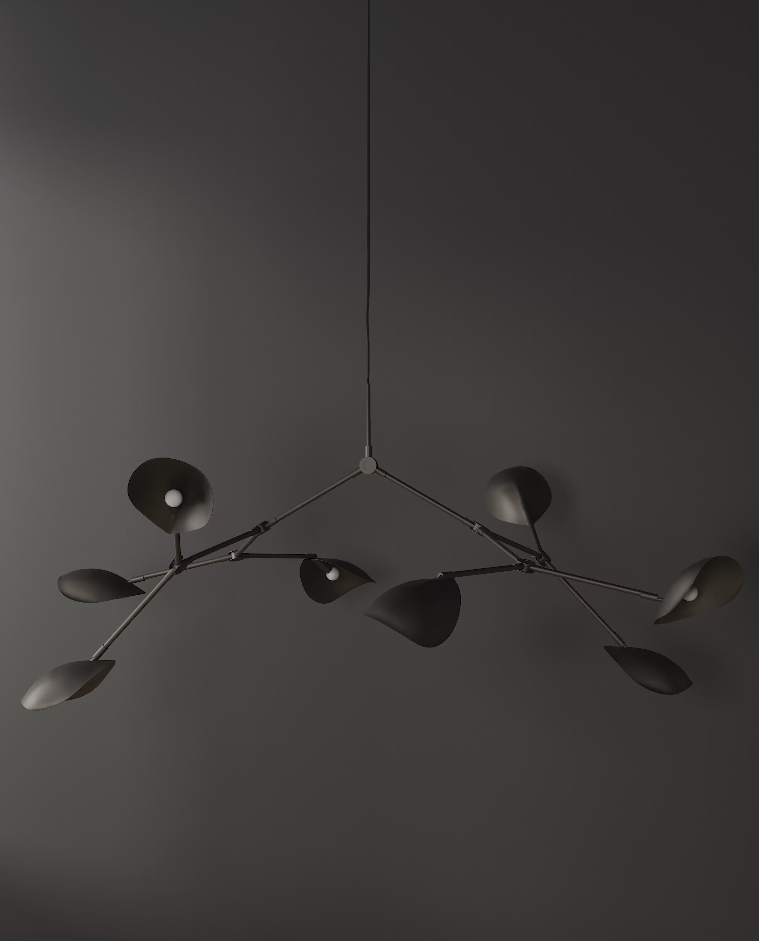 101 Copenhagen Stingray Chandelier turned on and off