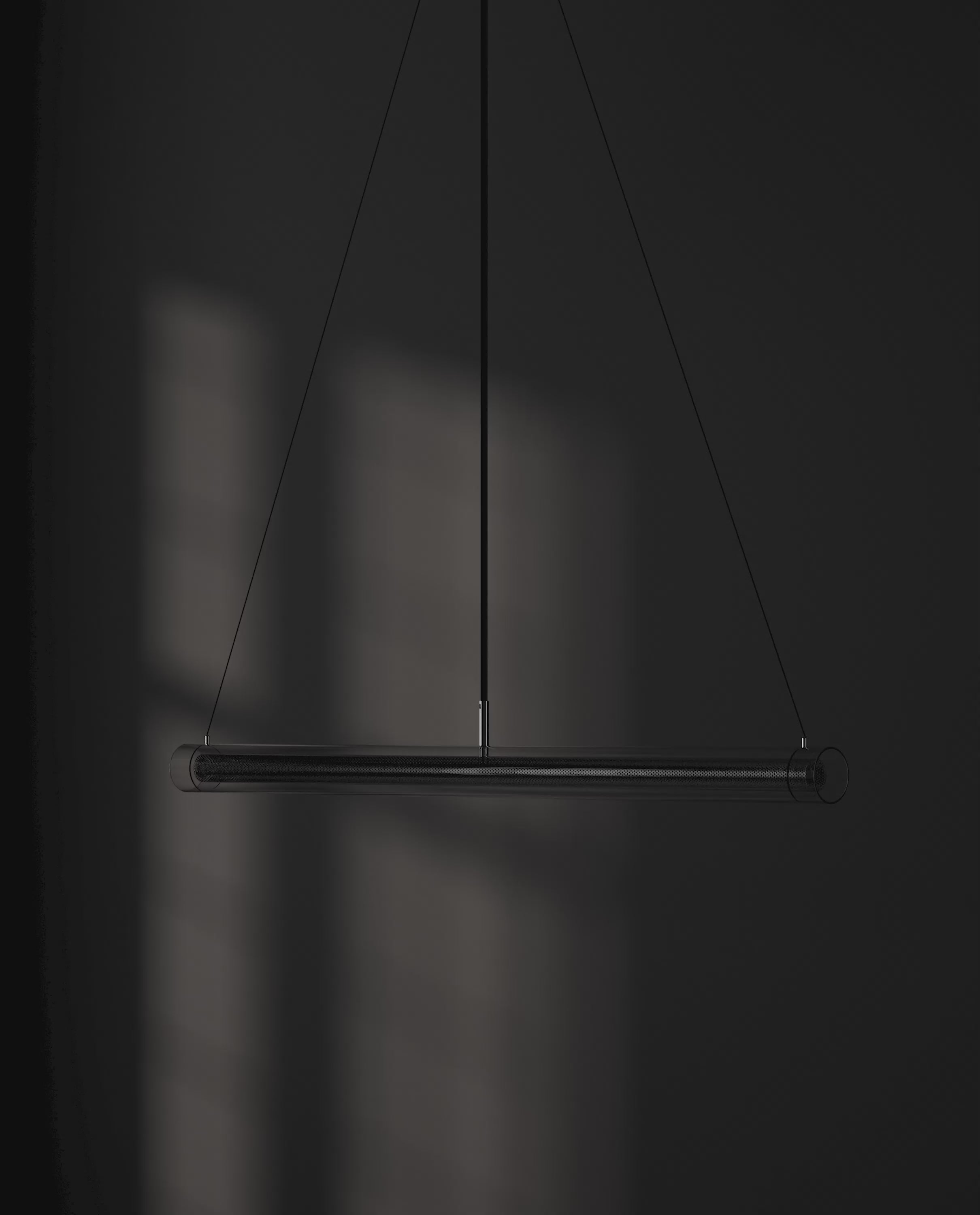 101 Copenhagen Frame Pendant Lamp - chrome turned on and off