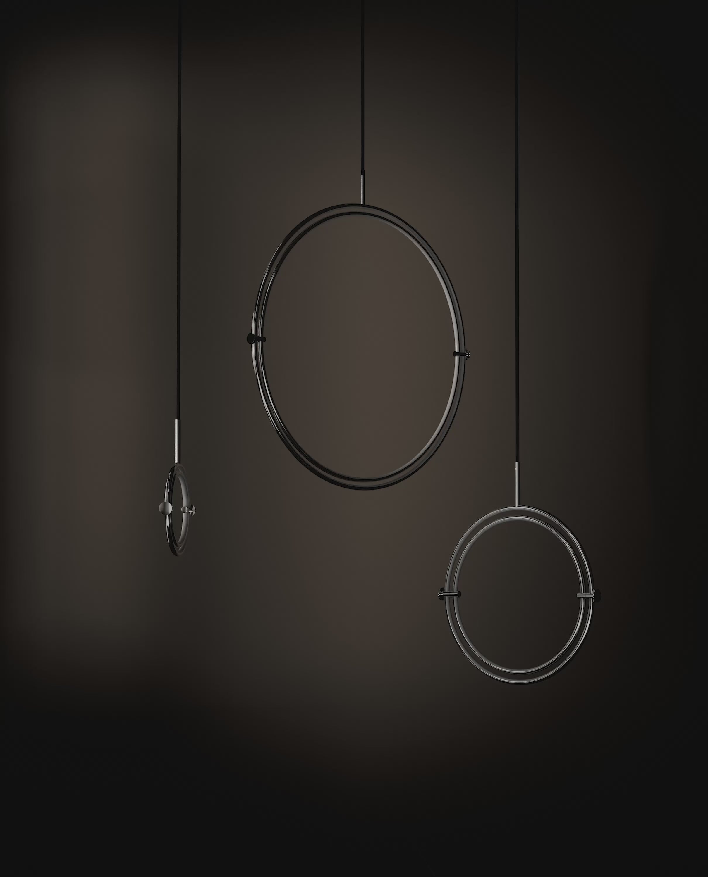 101 Copenhagen Maru Pendants - Chrome turned on and off and rotated