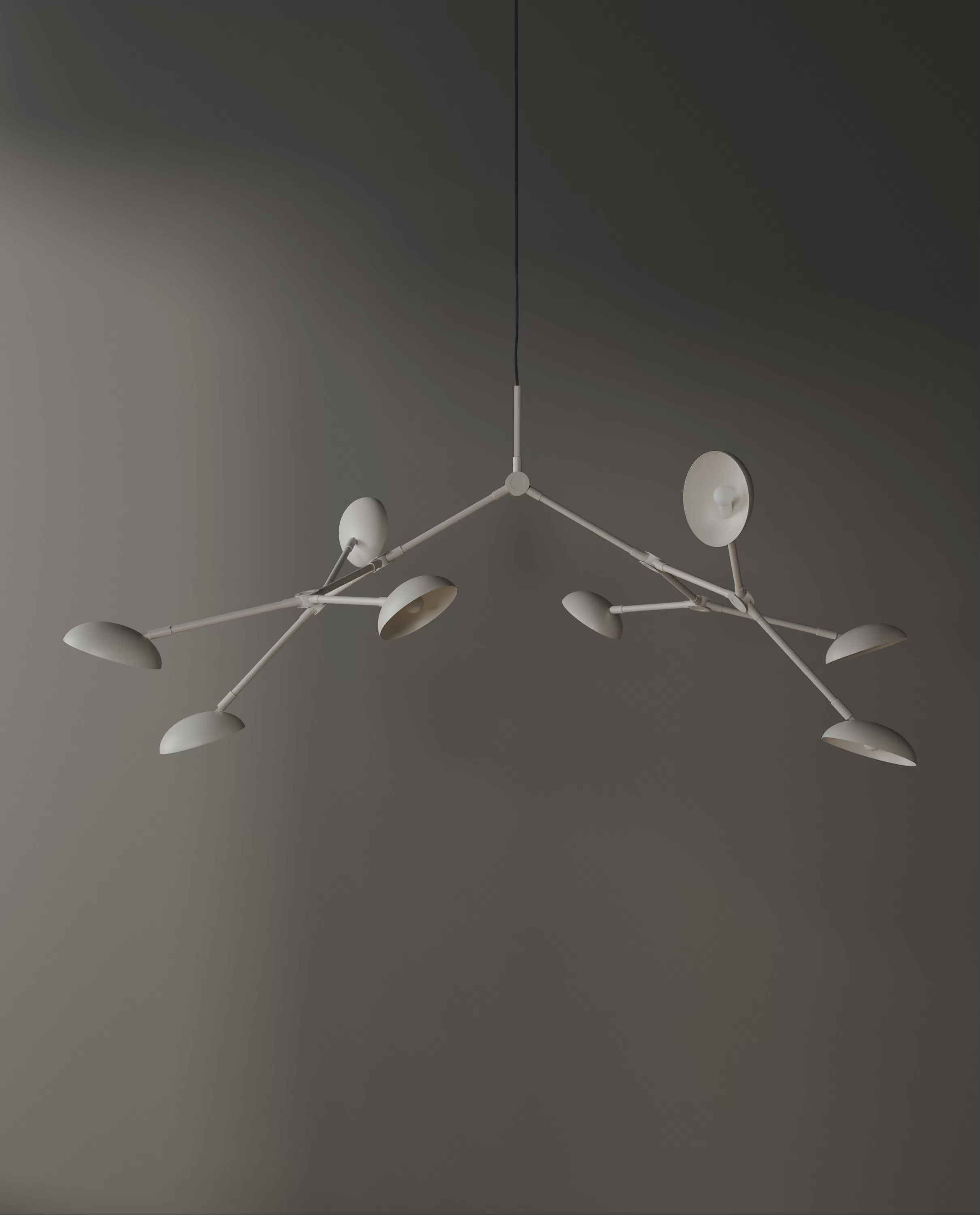 101 Copenhagen Drop Chandelier - White turned on and off