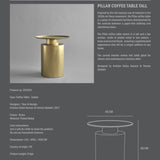 101 Copenhagen - Pillar Table, Tall - Brass - Coffee or Side Table