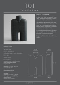 Cobra Vase Tall, Hexa - Black - 101 Copenhagen