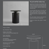 101 Copenhagen - Pillar Table, Tall - Burned Black - Coffee or Side Table