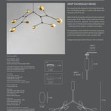 Drop Chandelier - Brass