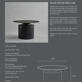 101 Copenhagen - Pillar Table, Low - Burned Black - Coffee or Side Table