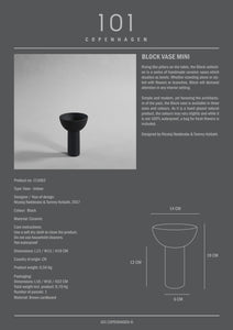 Block Vase, Mini - Black - 101 CPH