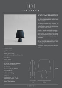 Sphere Vase Square, Mini - Black - 101 CPH