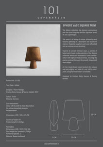 Sphere Vase Square, Mini - Ocher - 101 CPH