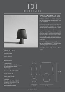 Sphere Vase Square, Mini - Dark Grey - 101 CPH